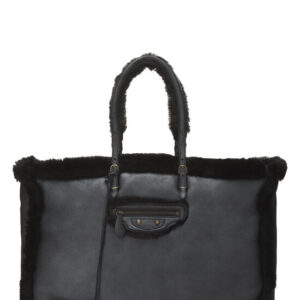 Black Shearling Papier A4 Tote Large