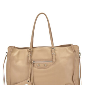 Beige Calfskin Papier B4 Zip Around