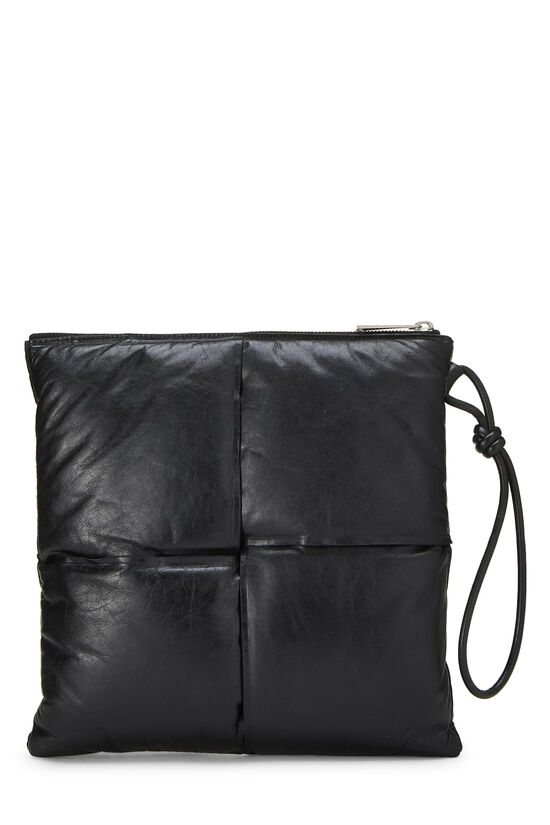 Black Calfskin Maxi Intrecciato Padded Pouch - Image 3