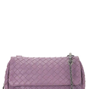 Purple Intrecciato Leather Crossbody Small