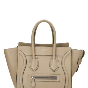 Beige Drummed Calfskin Luggage Micro