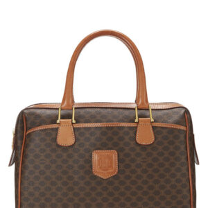 Brown Coated Canvas Macadam Handbag