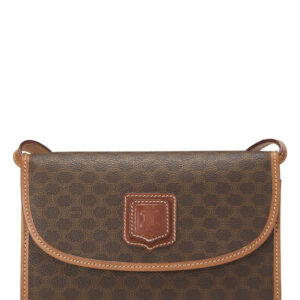 Brown Coated Canvas Macadam Shoulder Bag