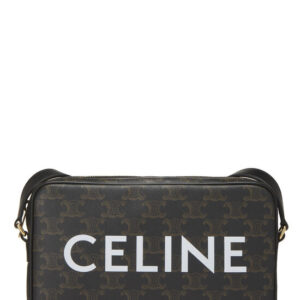 Black Triomphe Coated Canvas Logo Messenger Medium