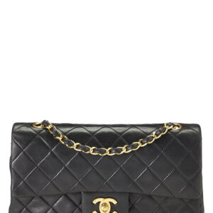 Black Quilted Lambskin Classic Double Flap Small