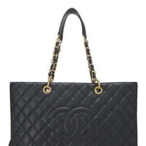 Black Quilted Caviar Grand Shopping Tote (GST) XL