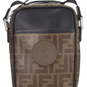 Black & Brown Zucca Coated Canvas Crossbody Bag