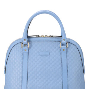 Blue Microguccissima Leather Interlocking Dome Handbag