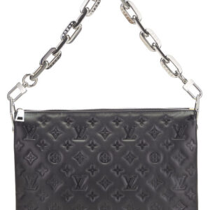 Black Monogram Leather Coussin MM
