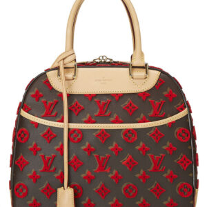 Red Monogram Tuffetage Deauville Cube