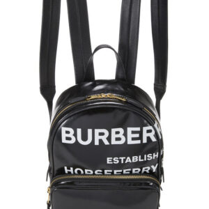 Black Coated Canvas Horseferry Backpack Small