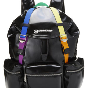 Black Coated Canvas Rainbow Backpack