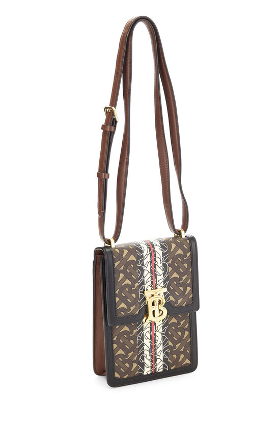 Brown Coated Canvas Monogram Striped Robin Crossbody - Image 2