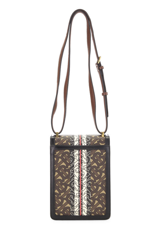 Brown Coated Canvas Monogram Striped Robin Crossbody - Image 4