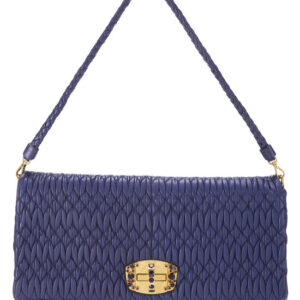 Purple Nappa Crystal Flap Shoulder Bag