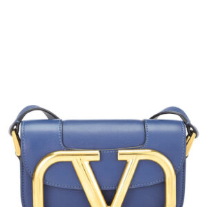 Blue Calfskin Supervee Crossbody Small