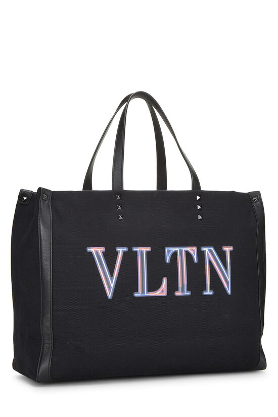 Black Canvas Neon VLTN Shopper Tote Medium - Image 2