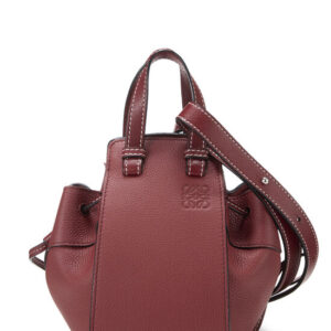 Burgundy Calfskin Hammock Drawstring Bag Mini